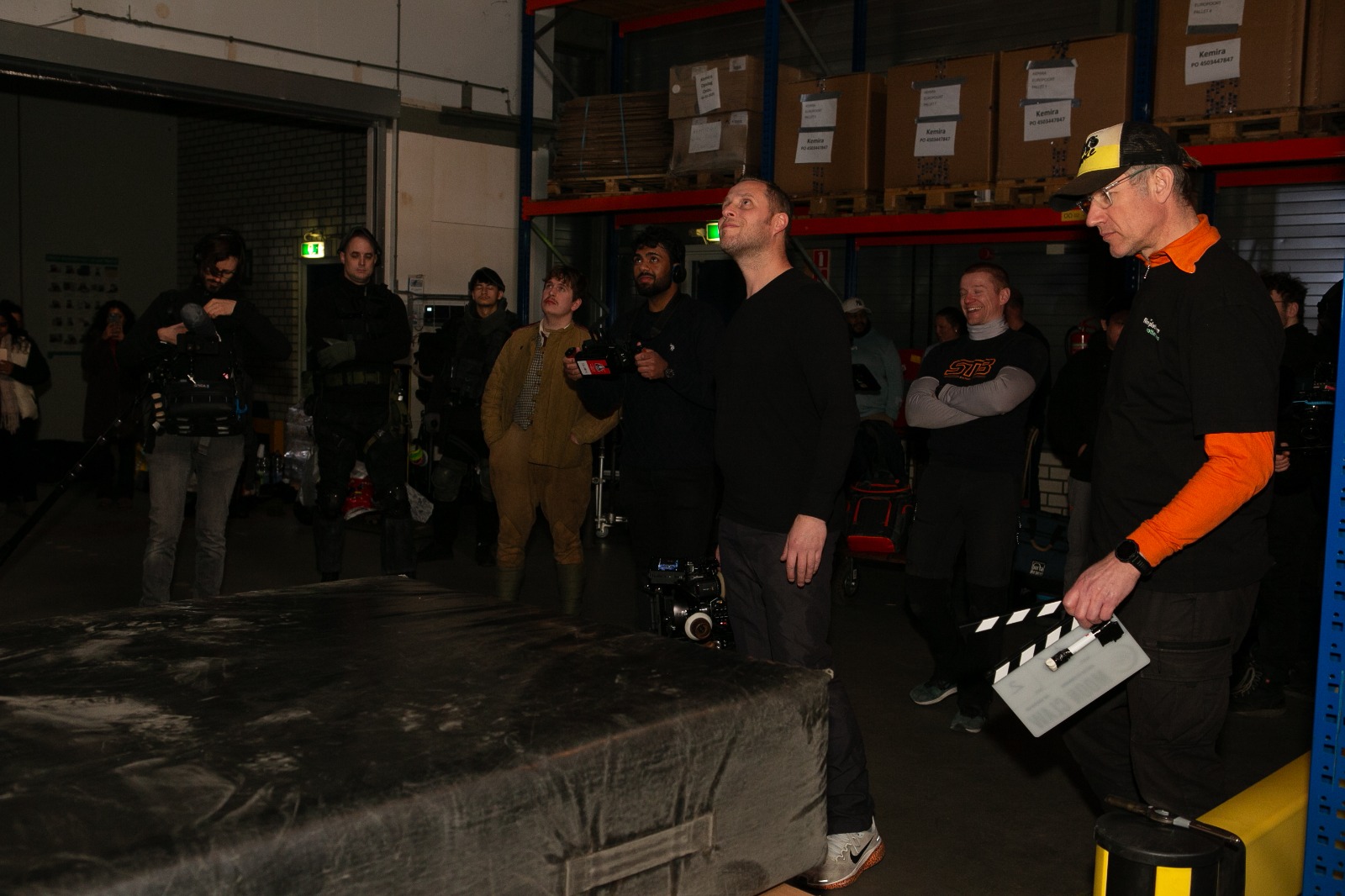 Moon Claw crew gathered on set during production.